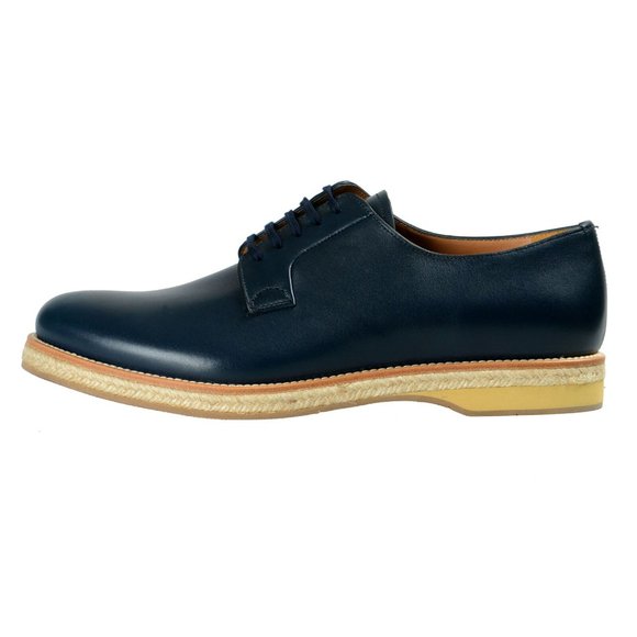 Prada Men's Blue Leather Casual Oxfords Shoes - Picture 2 of 8